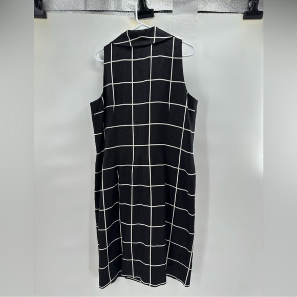 Talbots black white sleeveless wrap dress size 16 vintage - Picture 5 of 9